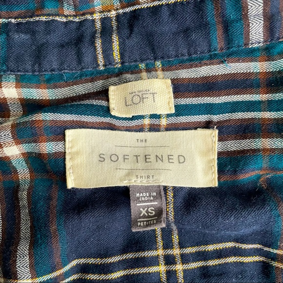 ⚠️LAST CHANCE LOFT The Softened Plaid 3/4 Sleeve Top - Picture 4 of 4